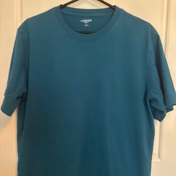 Lands End Men's Super Tee - Medium Blue - Size Large Short Sleeve - SALE! - Picture 1 of 6